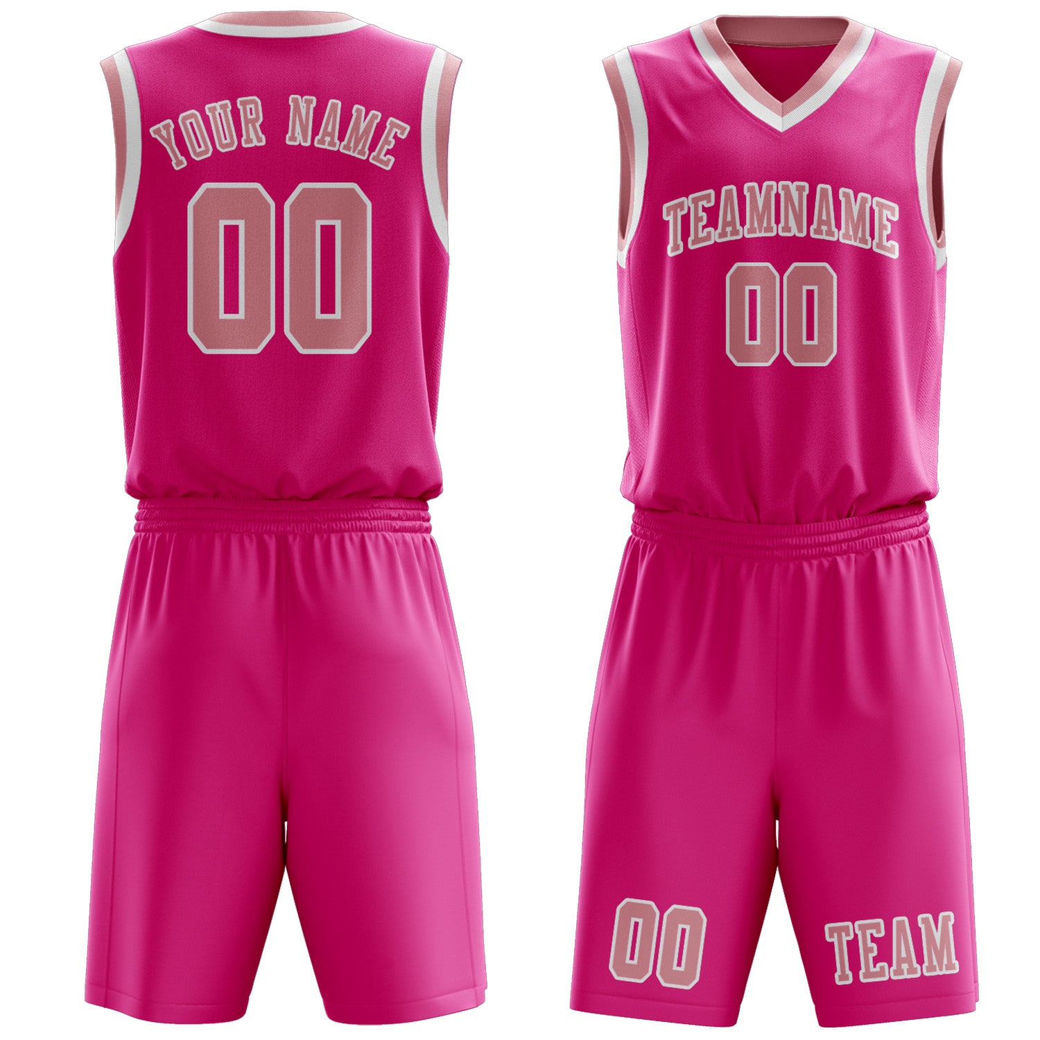 Custom Pink Light Pink Basketball Set