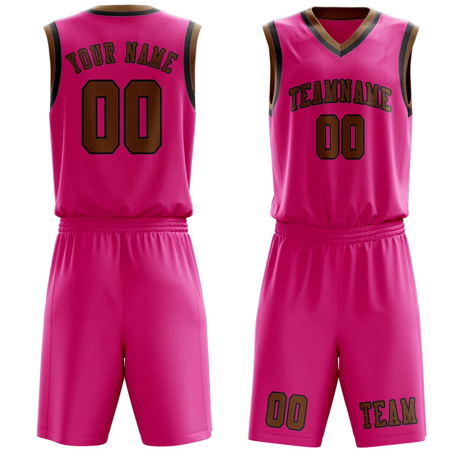Custom Pink Khaki Basketball Set