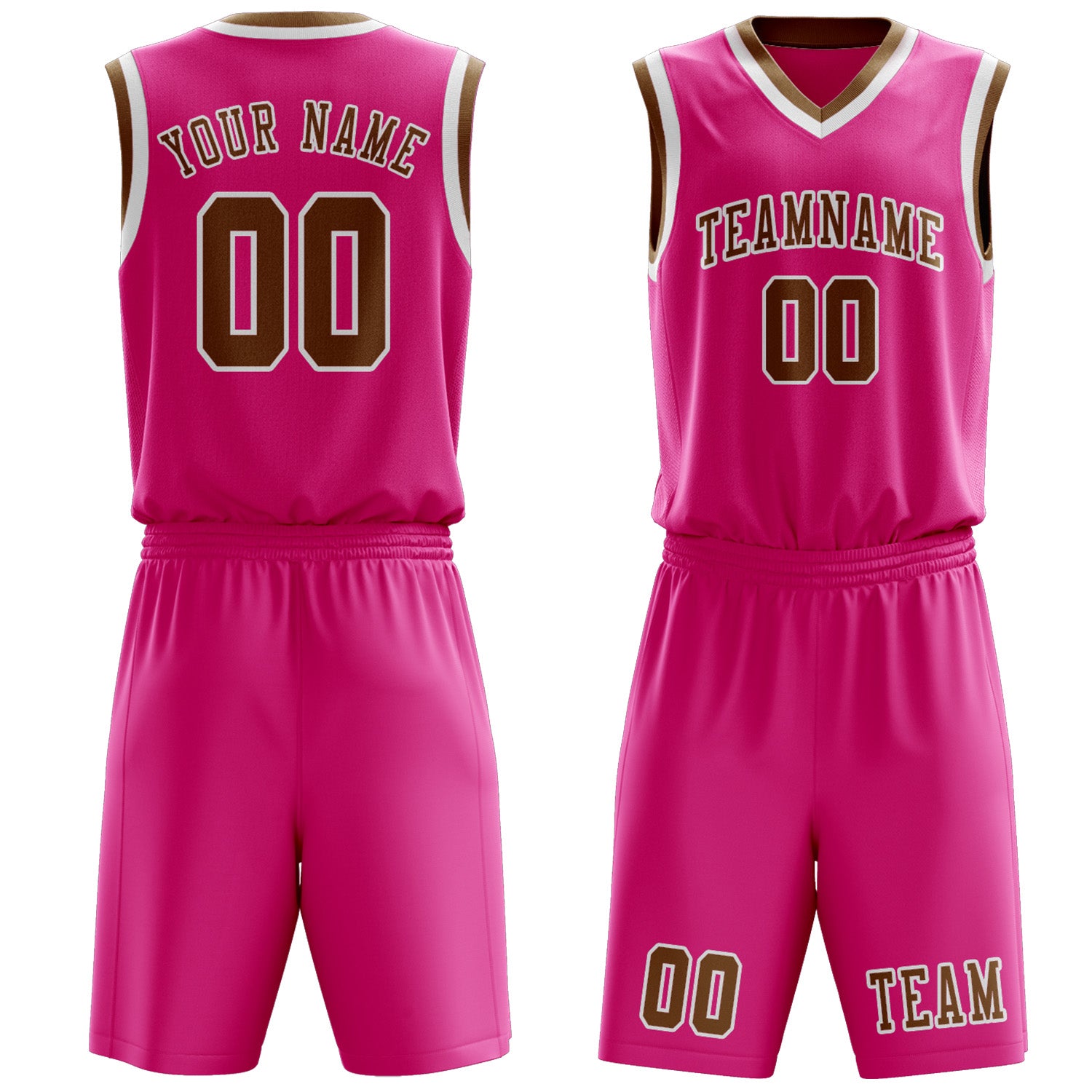 Custom Pink Khaki Basketball Set