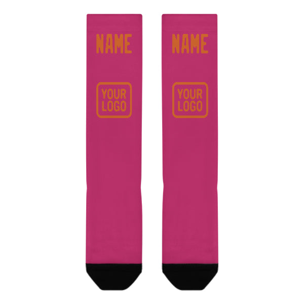 Custom Pink Orange Knee-High Sock