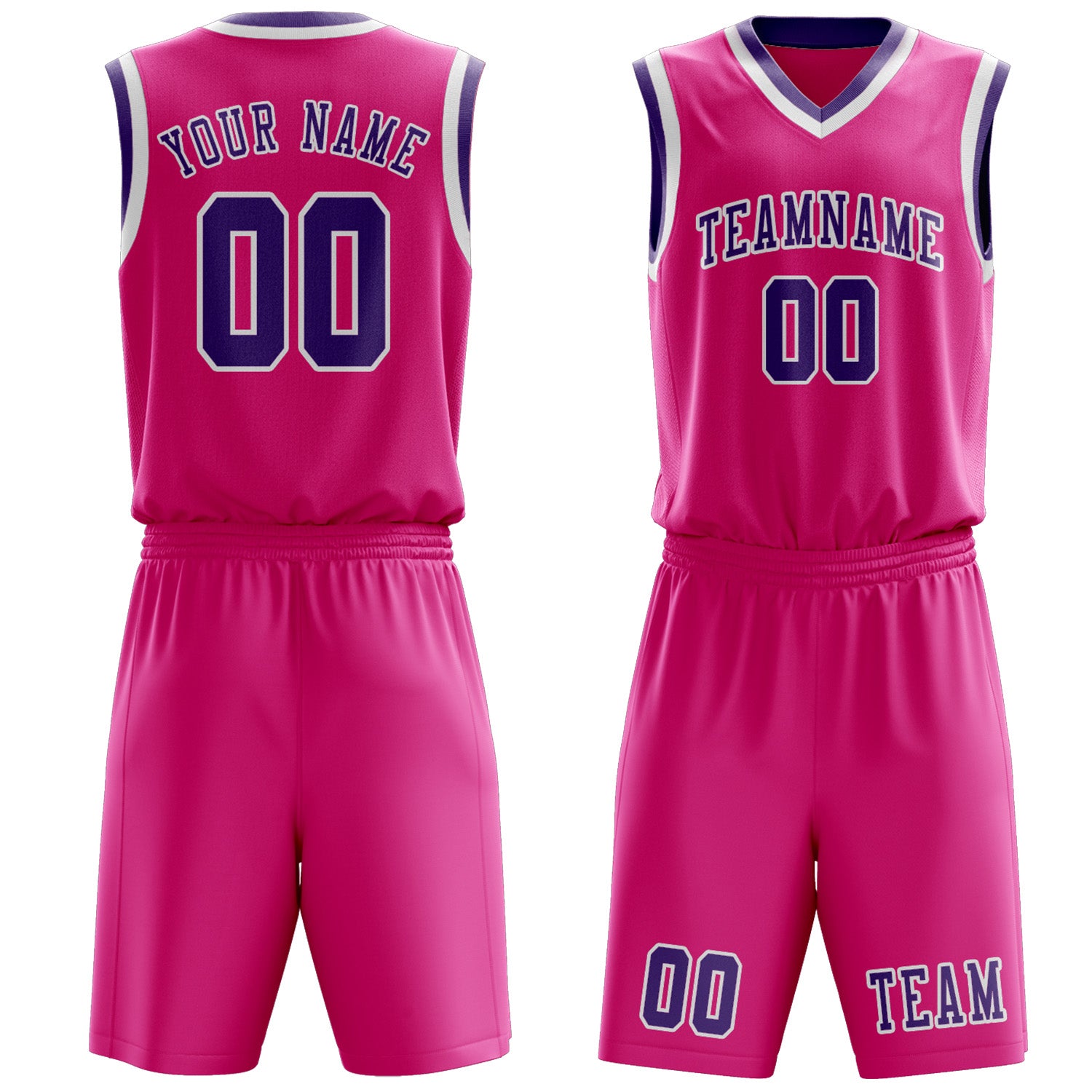 Custom Pink Light Purple Basketball Set