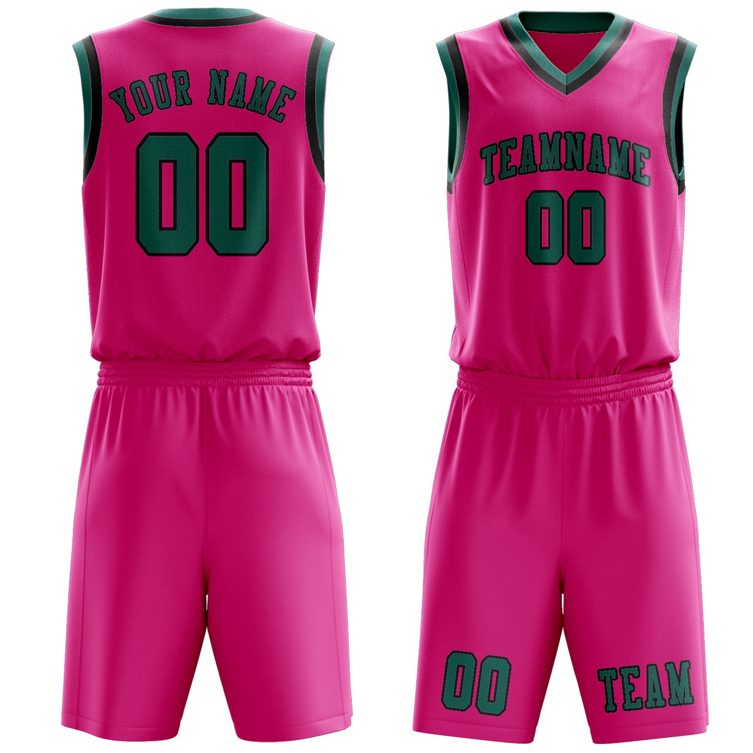 Custom Pink Blue Green Basketball Set