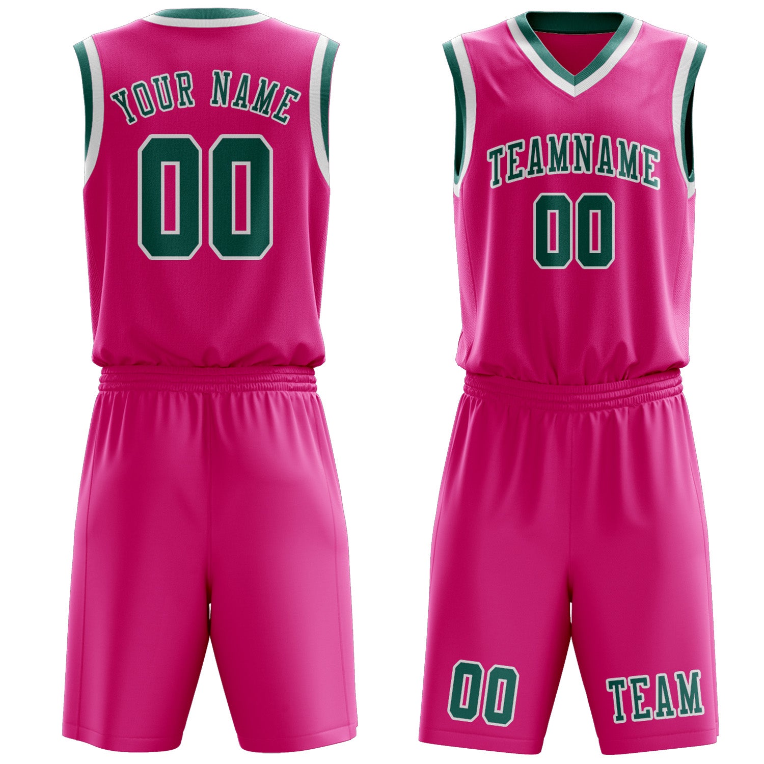 Custom Pink Blue Green Basketball Set