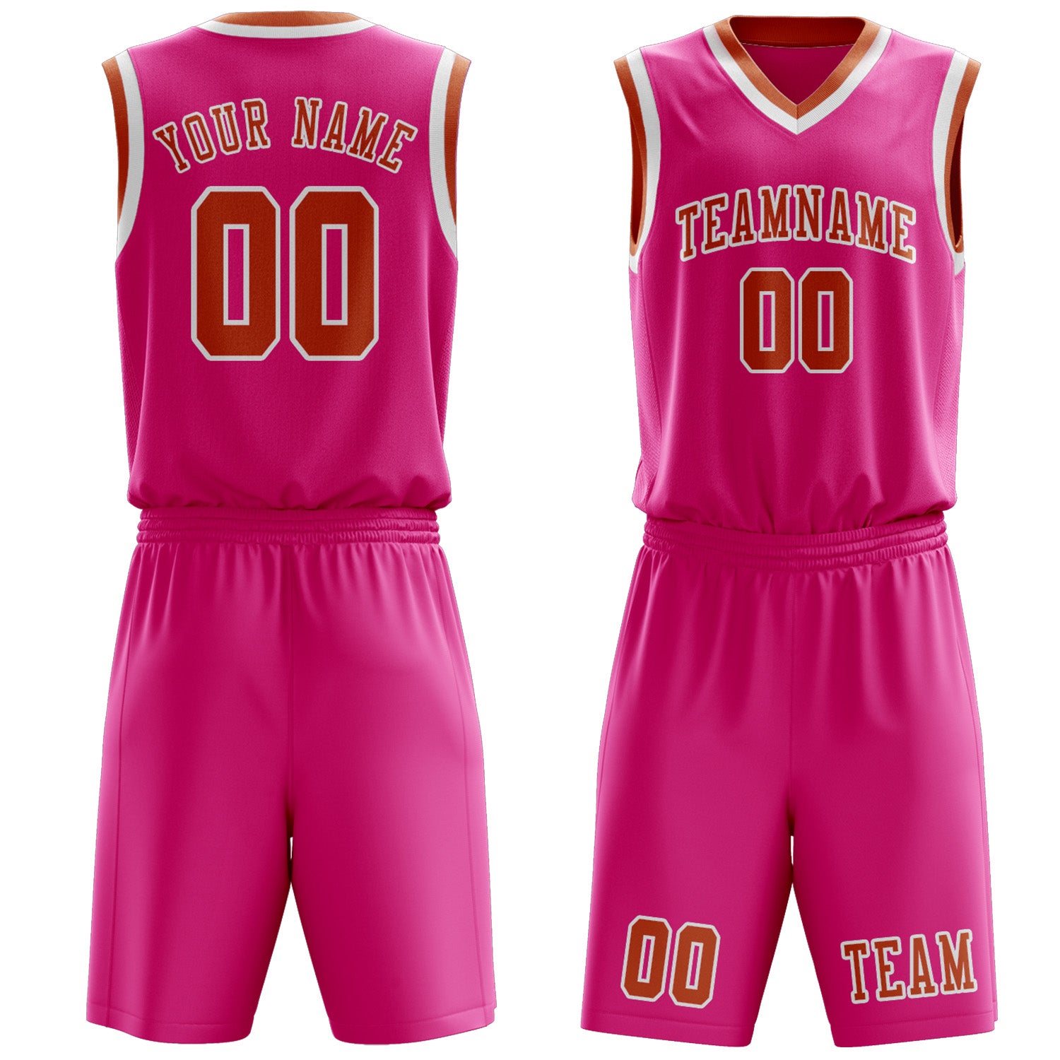 Custom Pink Orange Basketball Set