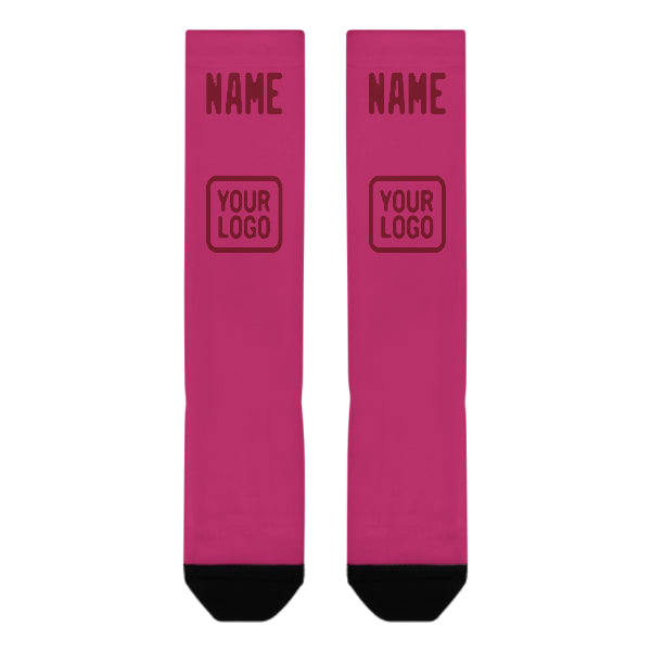 Custom Pink Crimson Red Knee-High Sock