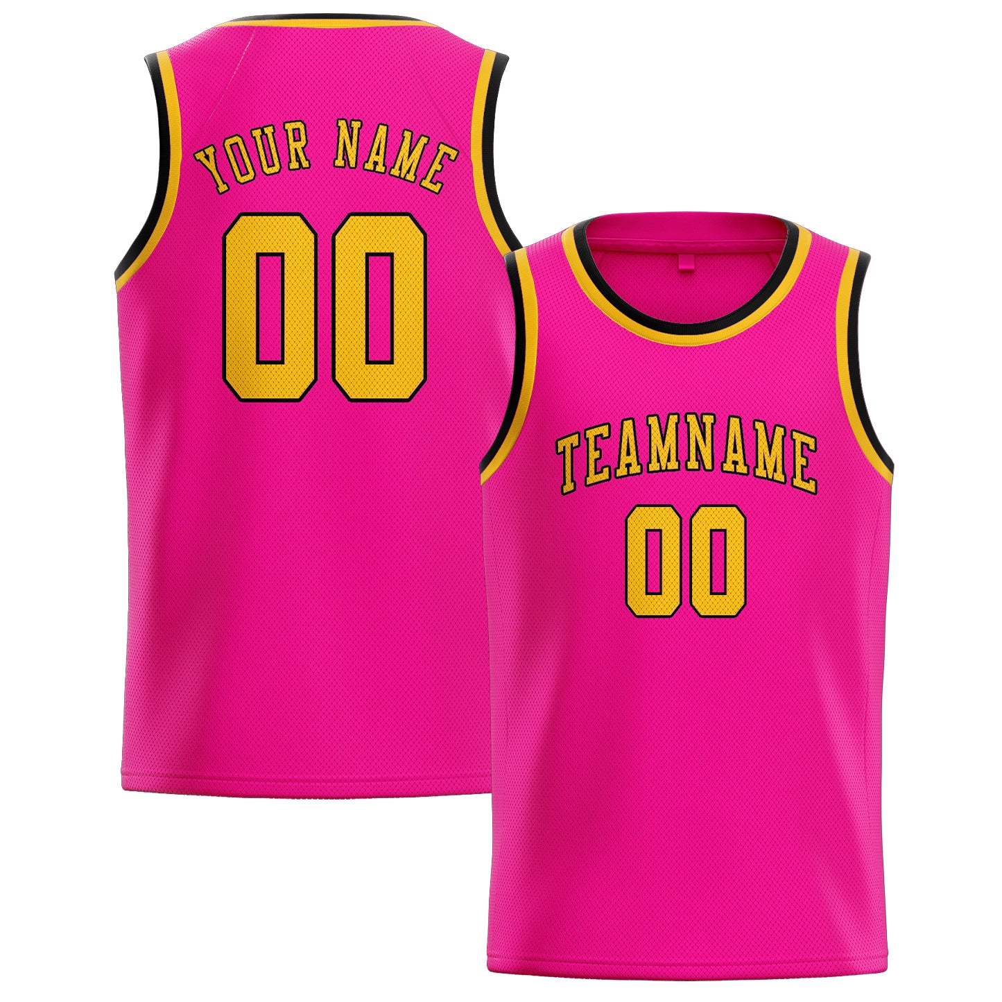 Custom Pink Gold Basketball Jersey