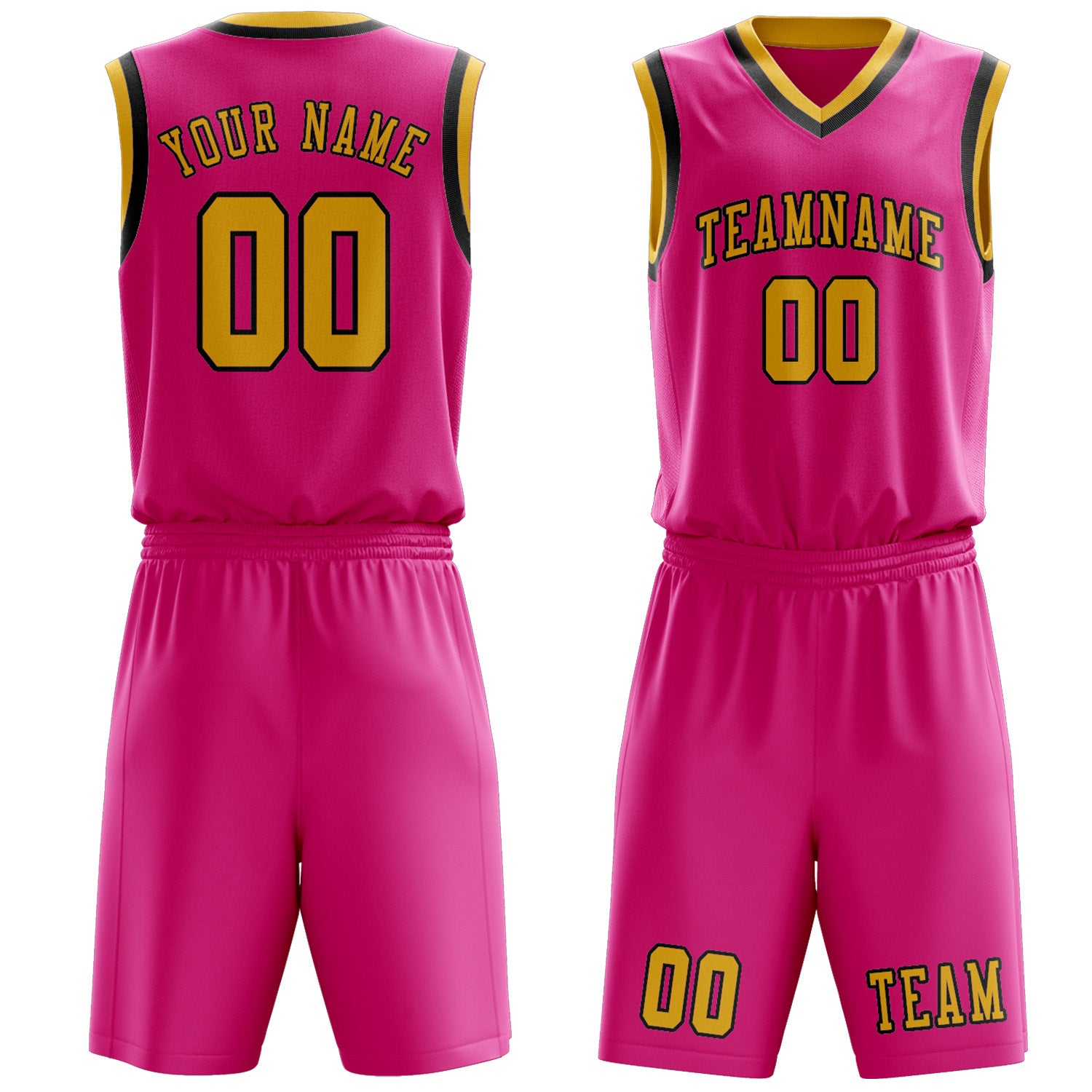 Custom Pink Gold Basketball Set