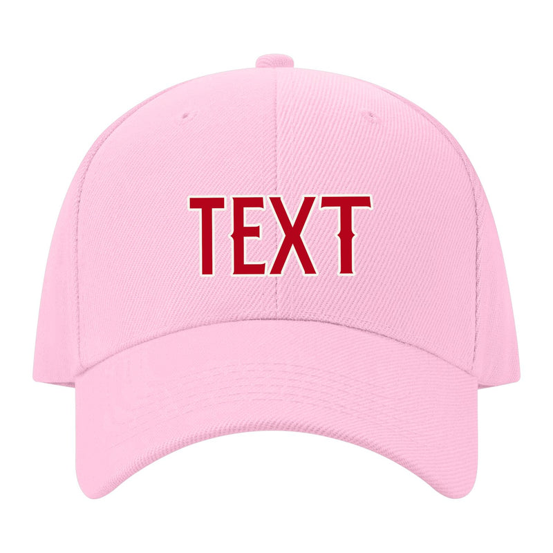 Custom Light Pink Crimson Red Hat 13B21814