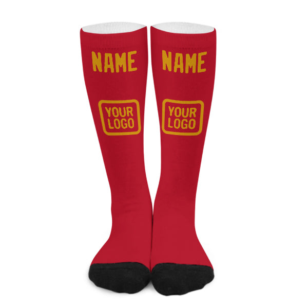 Custom Red Yellow Knee-High Sock