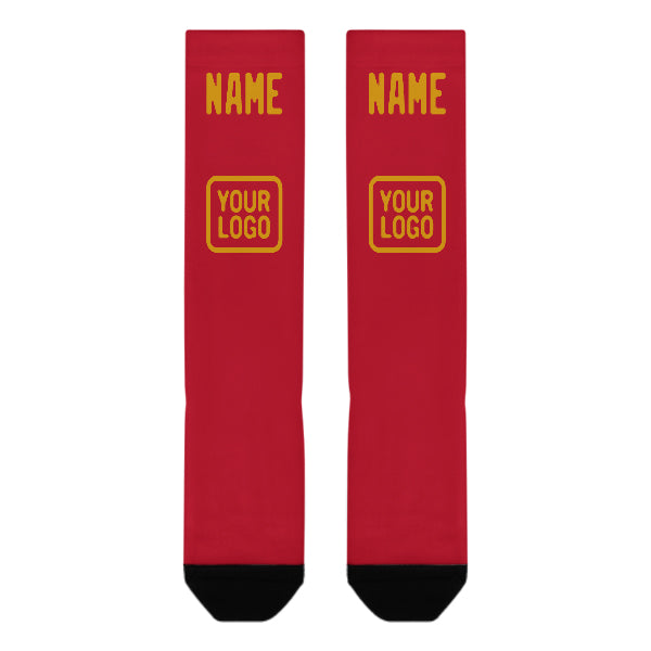 Custom Red Yellow Knee-High Sock