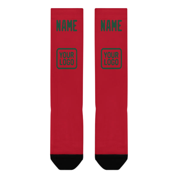 Custom Red Green Knee-High Sock
