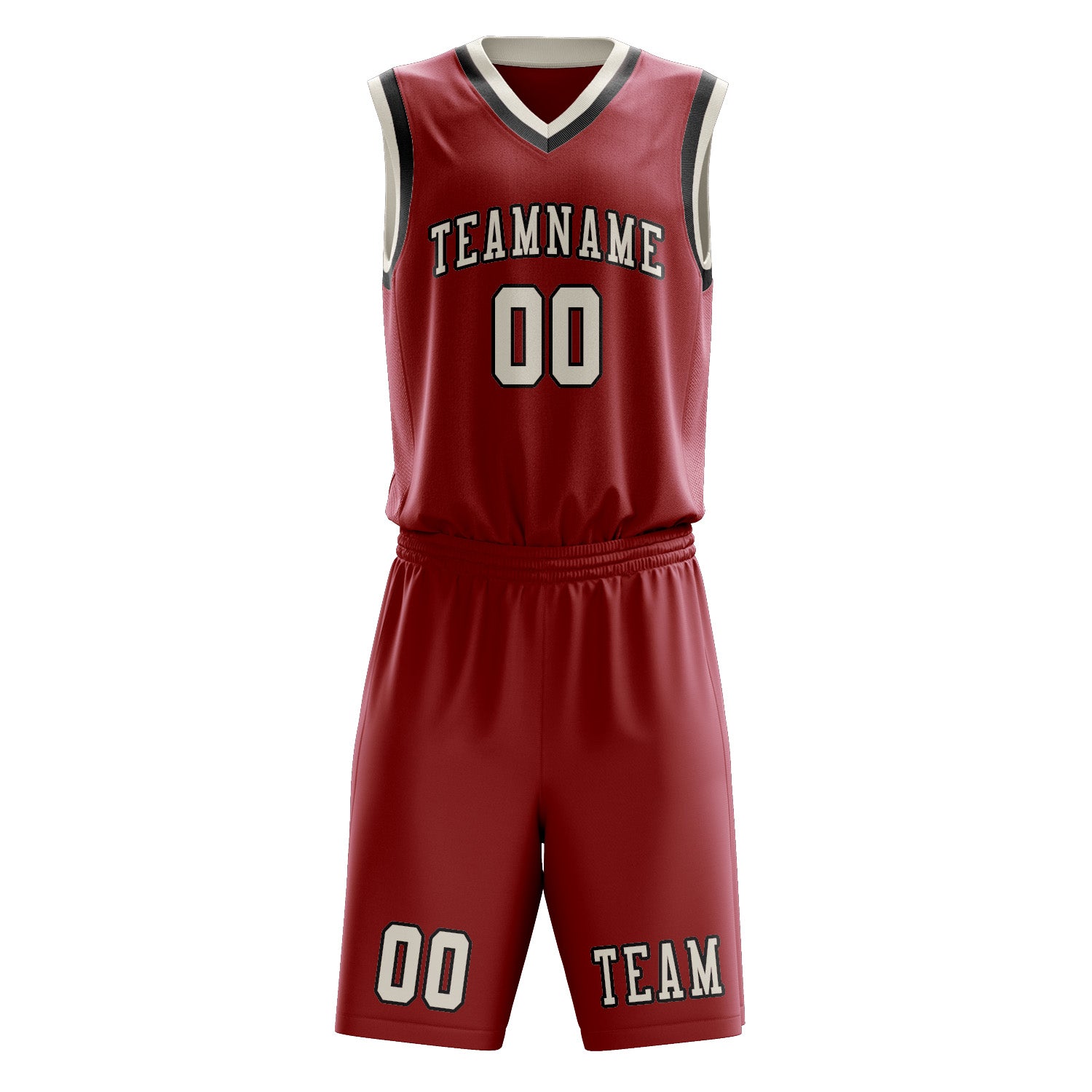 Custom Red Cream Basketball Set
