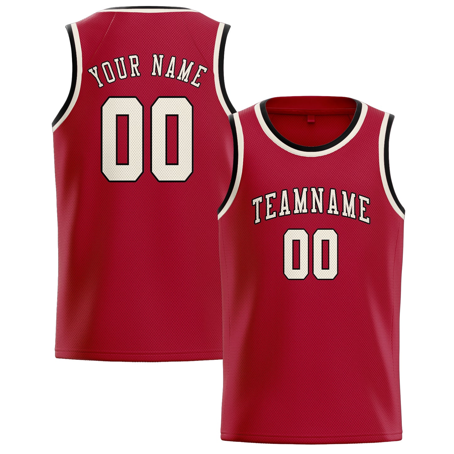 Custom Red Cream Basketball Jersey