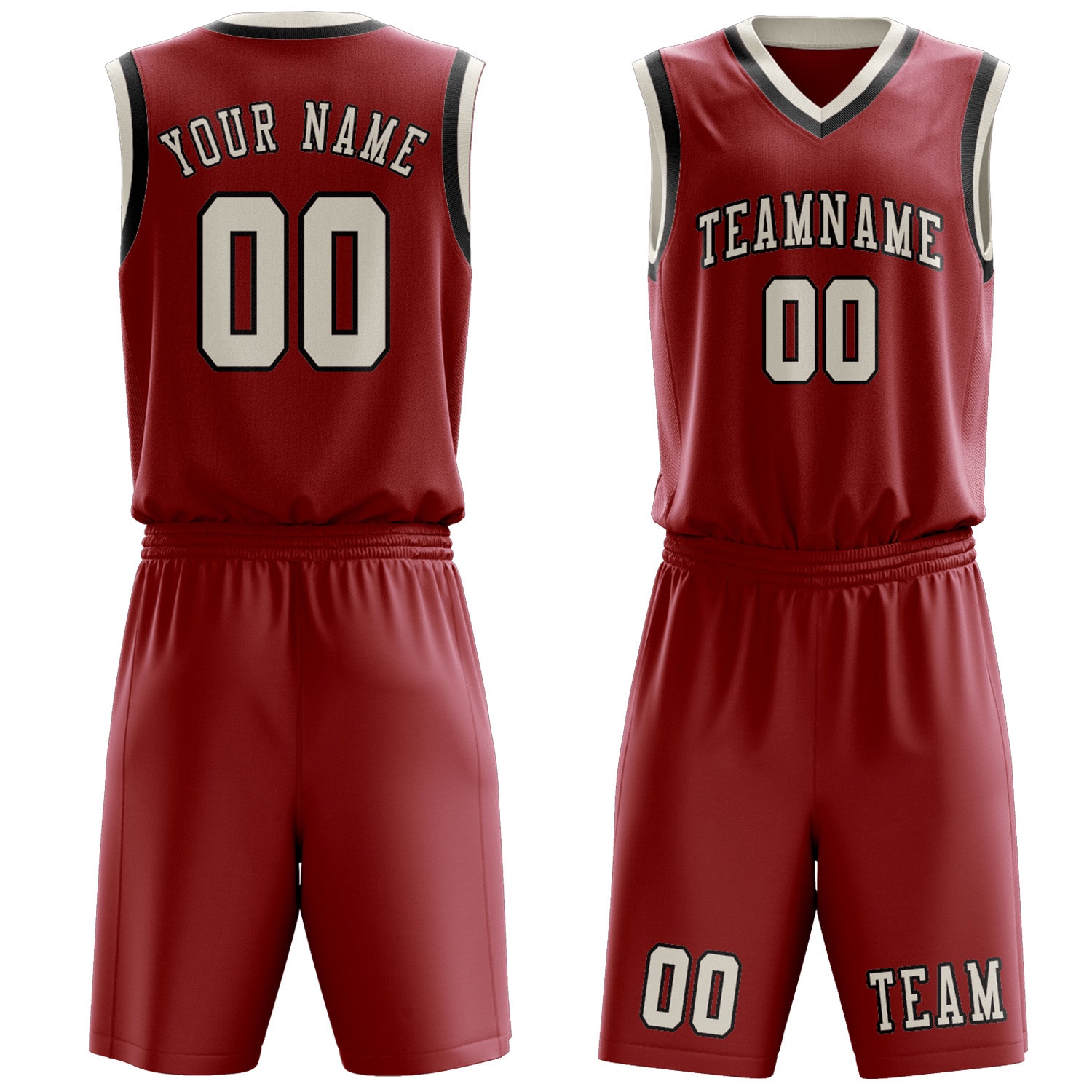 Custom Red Cream Basketball Set