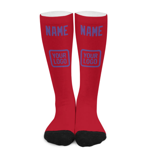 Custom Red Light Purple Knee-High Sock