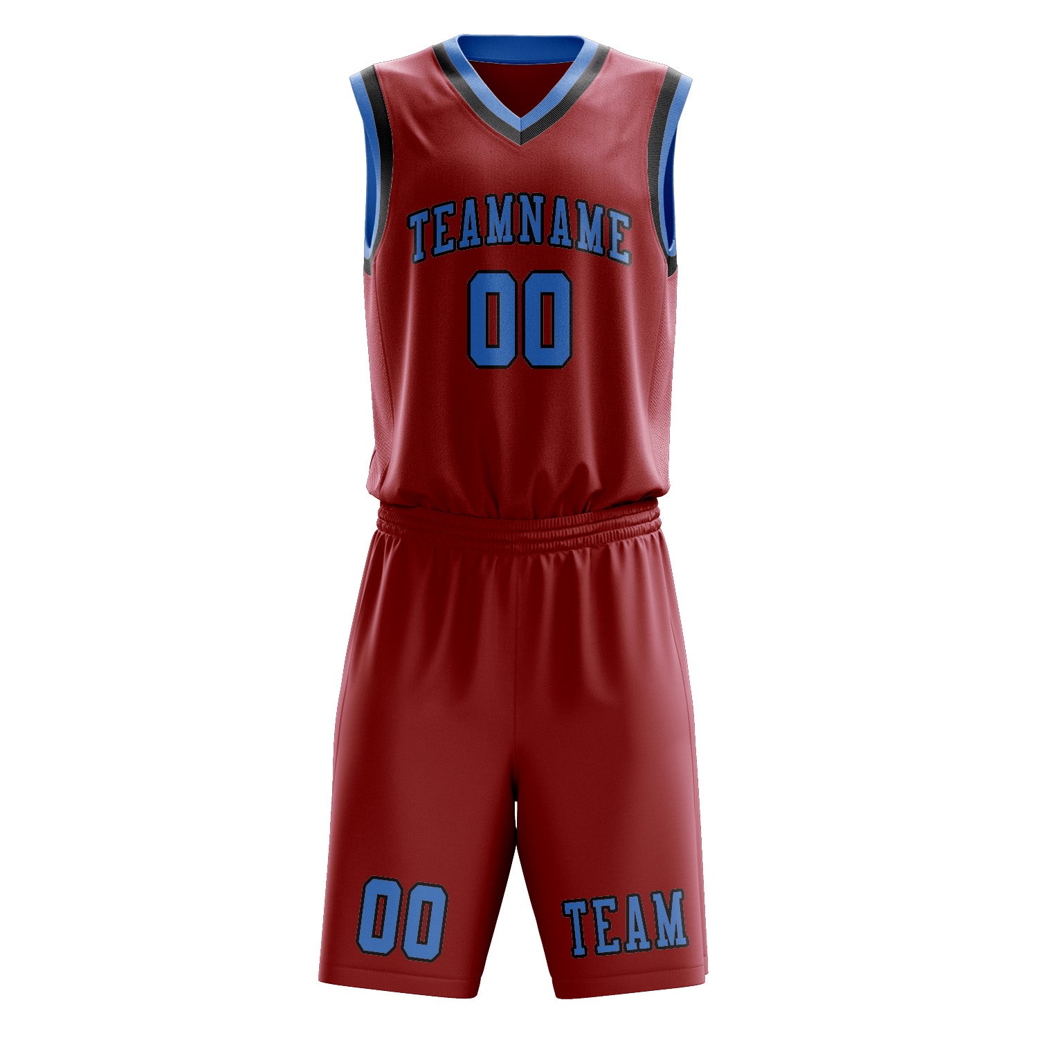 Custom Red Light Blue Basketball Set