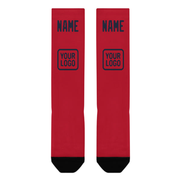 Custom Red Navy Knee-High Sock