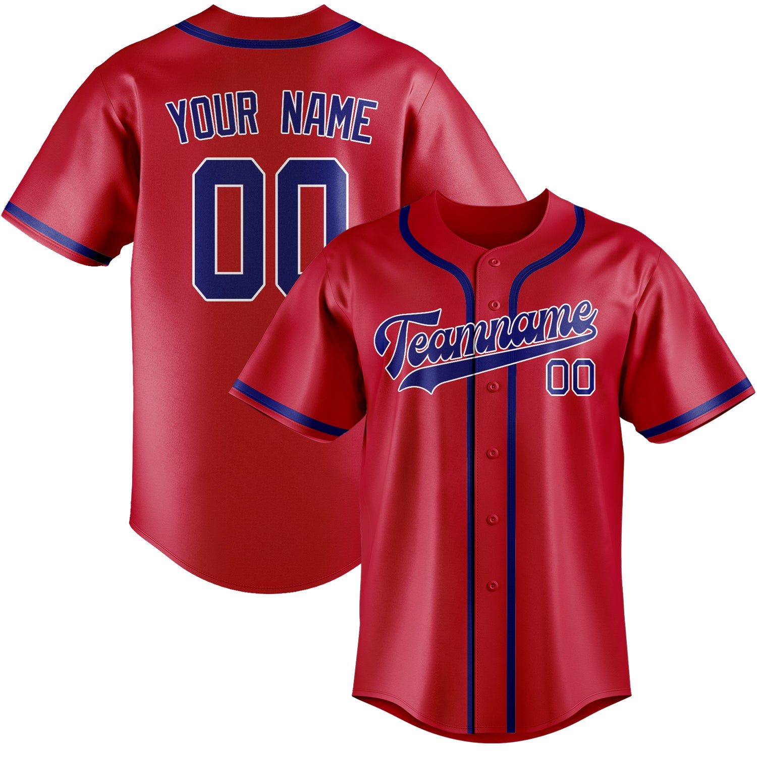 Custom Red Sky Blue Baseball Jersey
