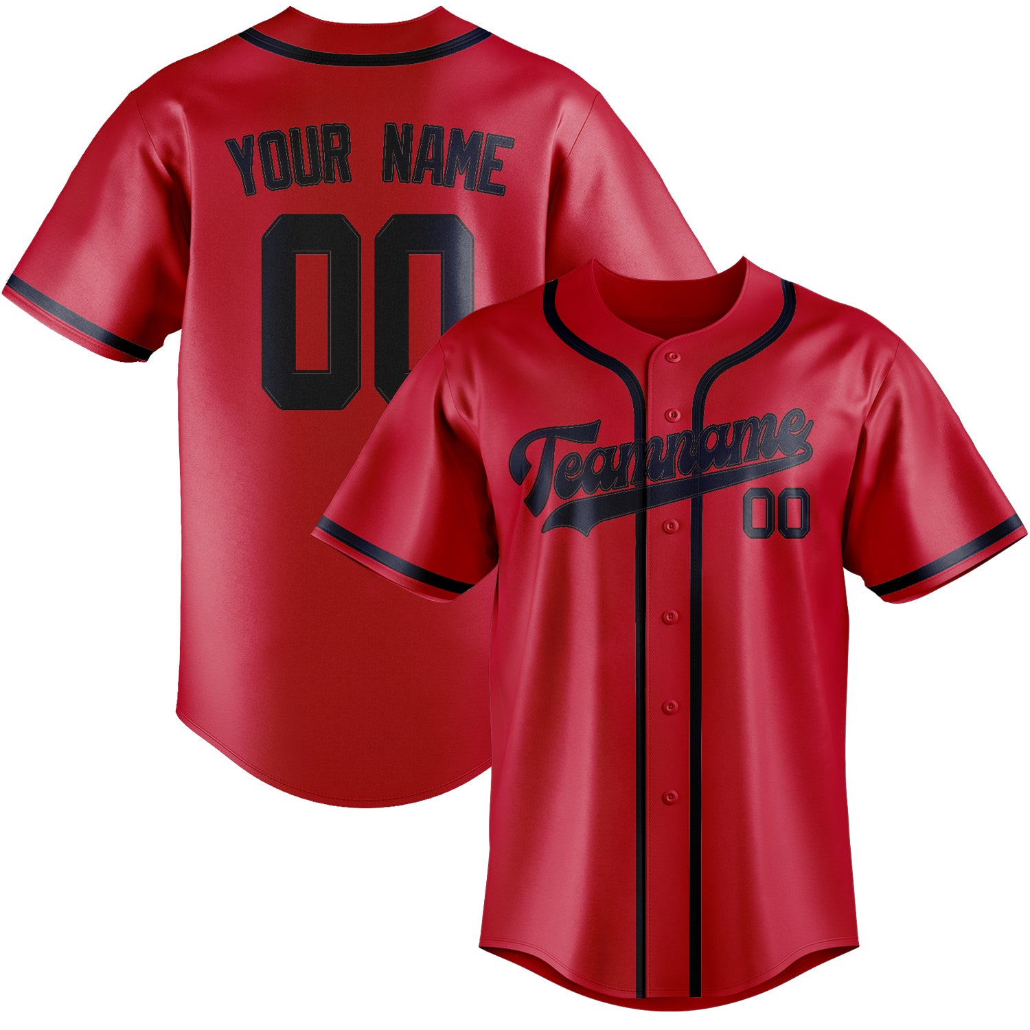 Custom Red Navy Baseball Jersey