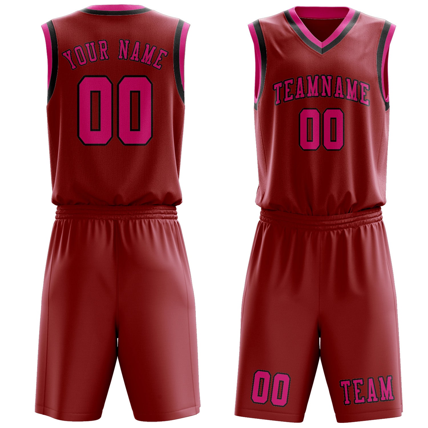 Custom Red Pink Basketball Set