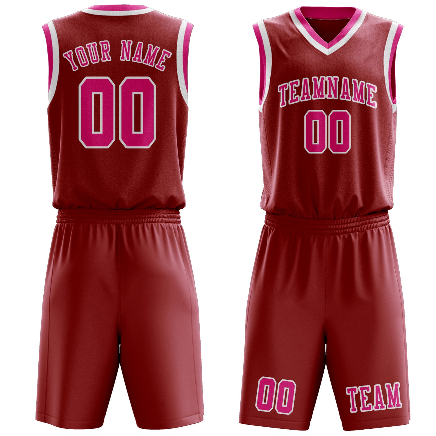 Custom Red Pink Basketball Set