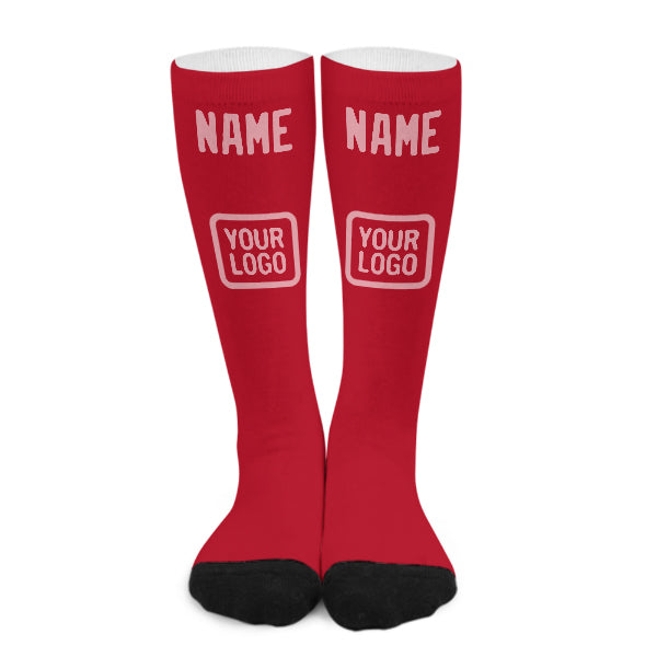 Custom Red Light Pink Knee-High Sock