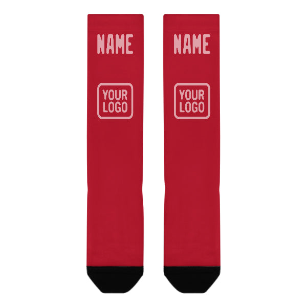 Custom Red Light Pink Knee-High Sock