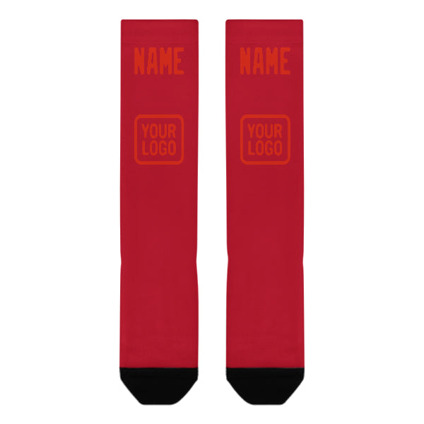 Custom Red Orange Red Knee-High Sock