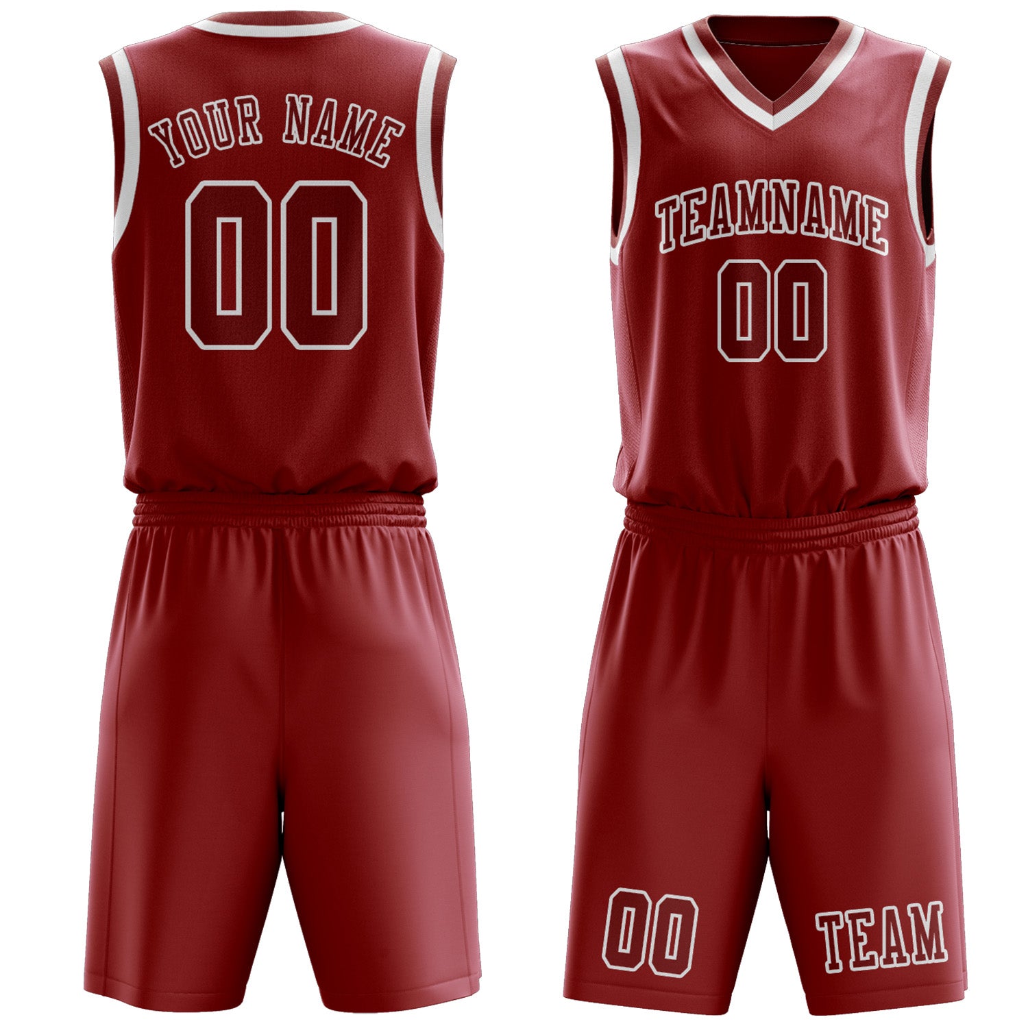 Custom Red Coral Red Basketball Set