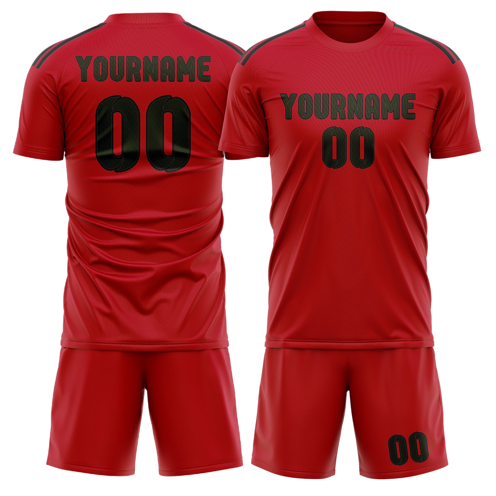 Custom Red Olive Soccer Set