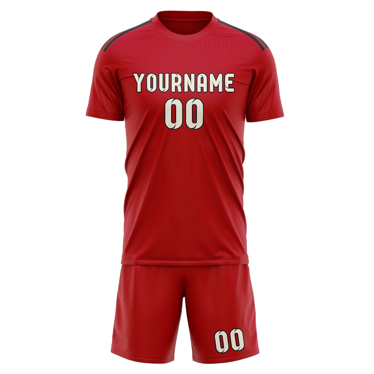 Custom Red Cream Soccer Set