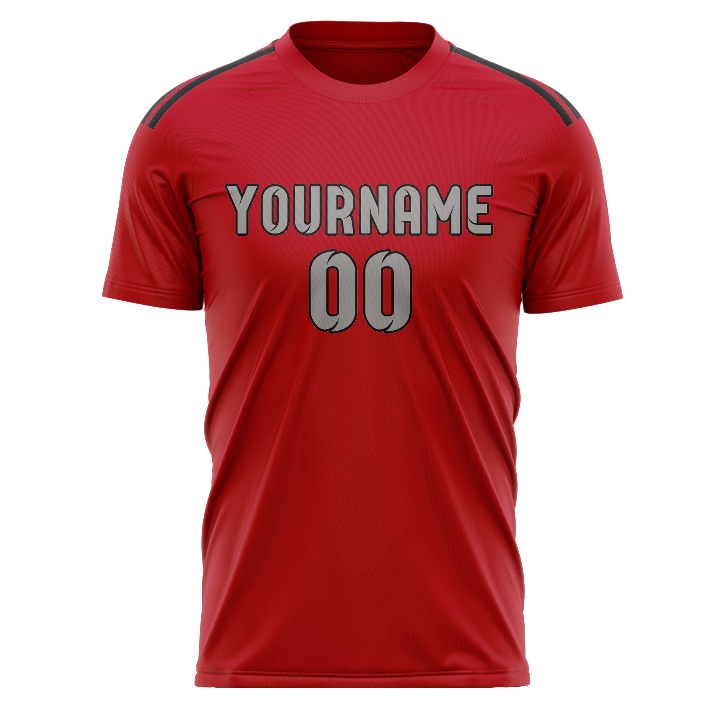 Custom Red Gray Soccer Jersey