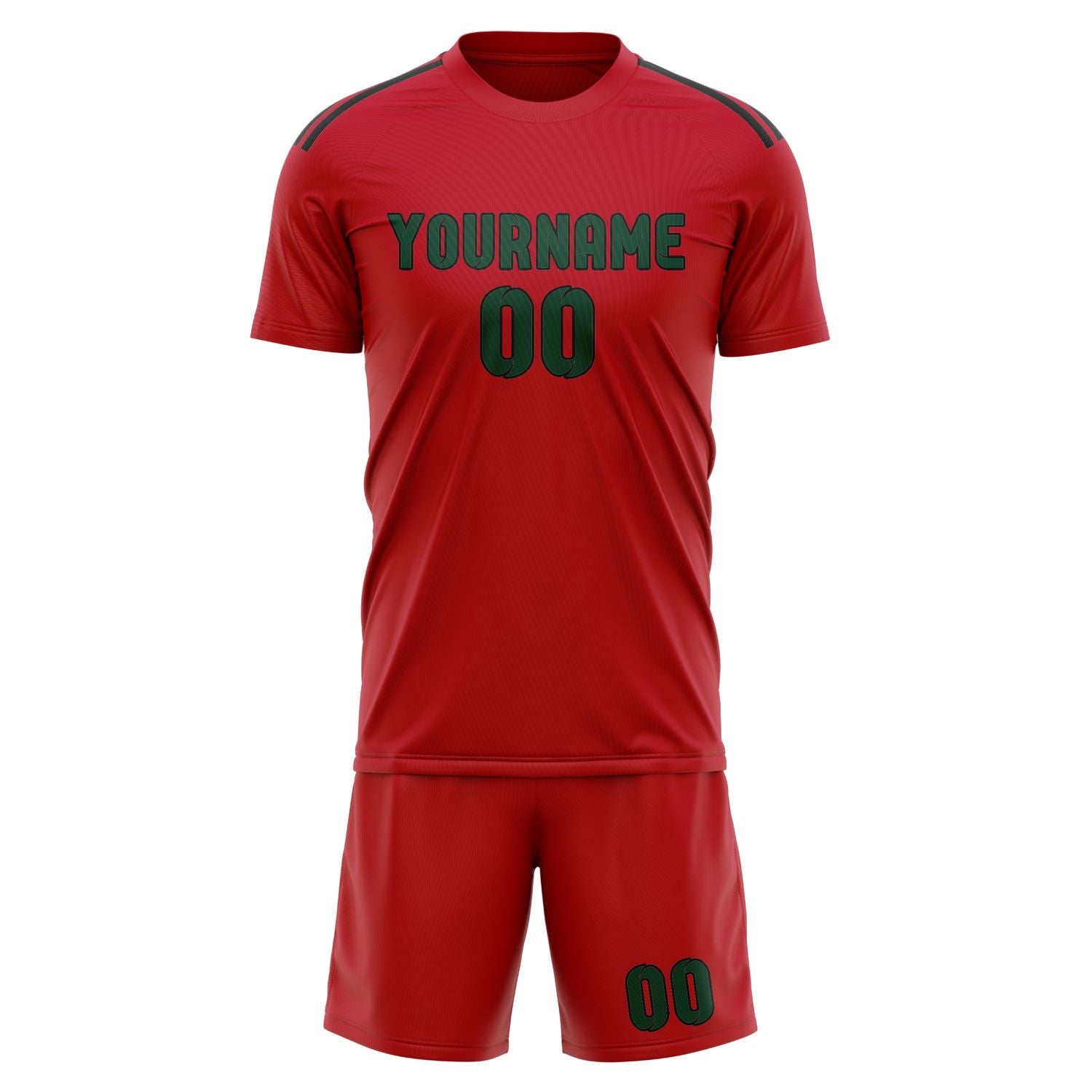 Custom Red Green Soccer Set