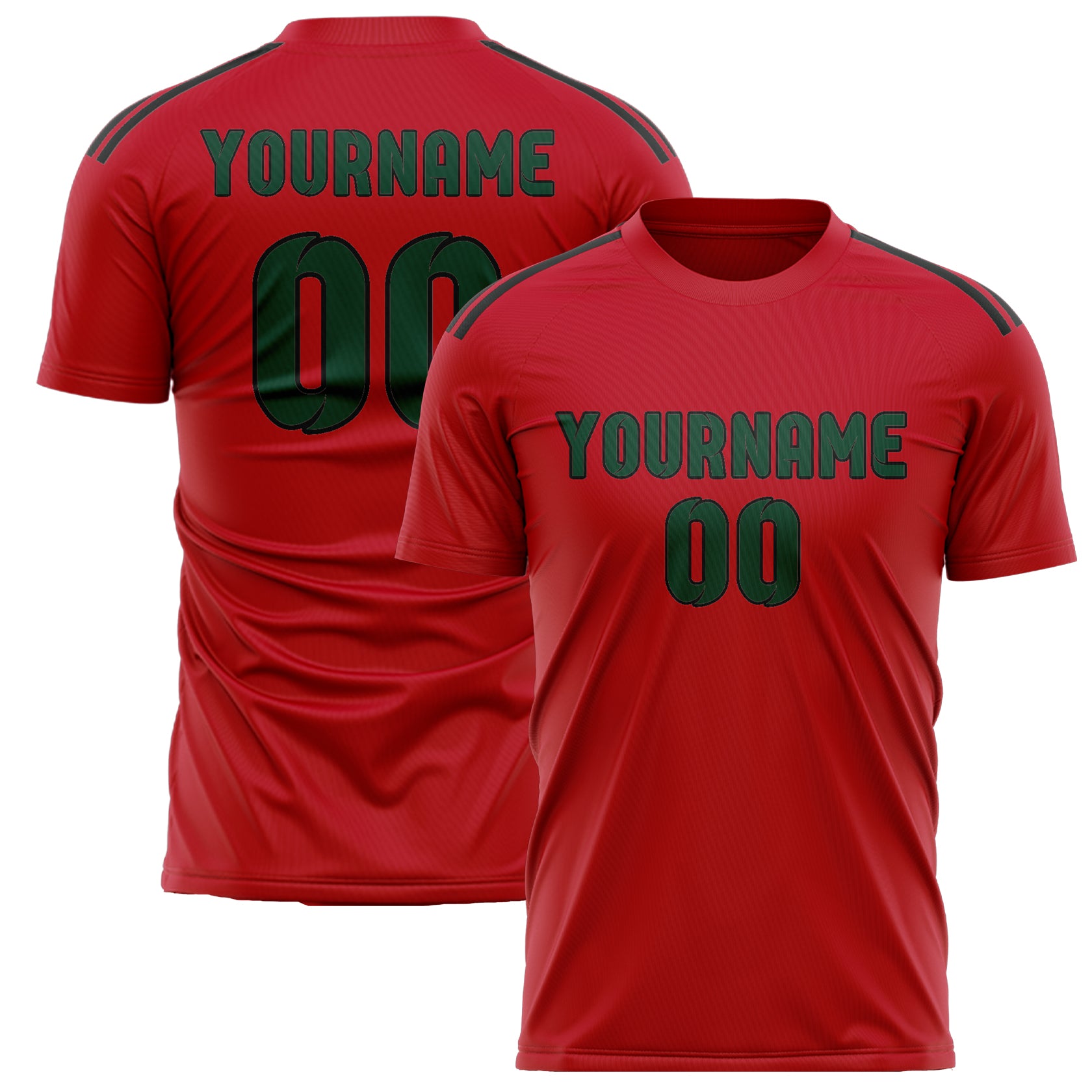 Custom Red Green Soccer Jersey