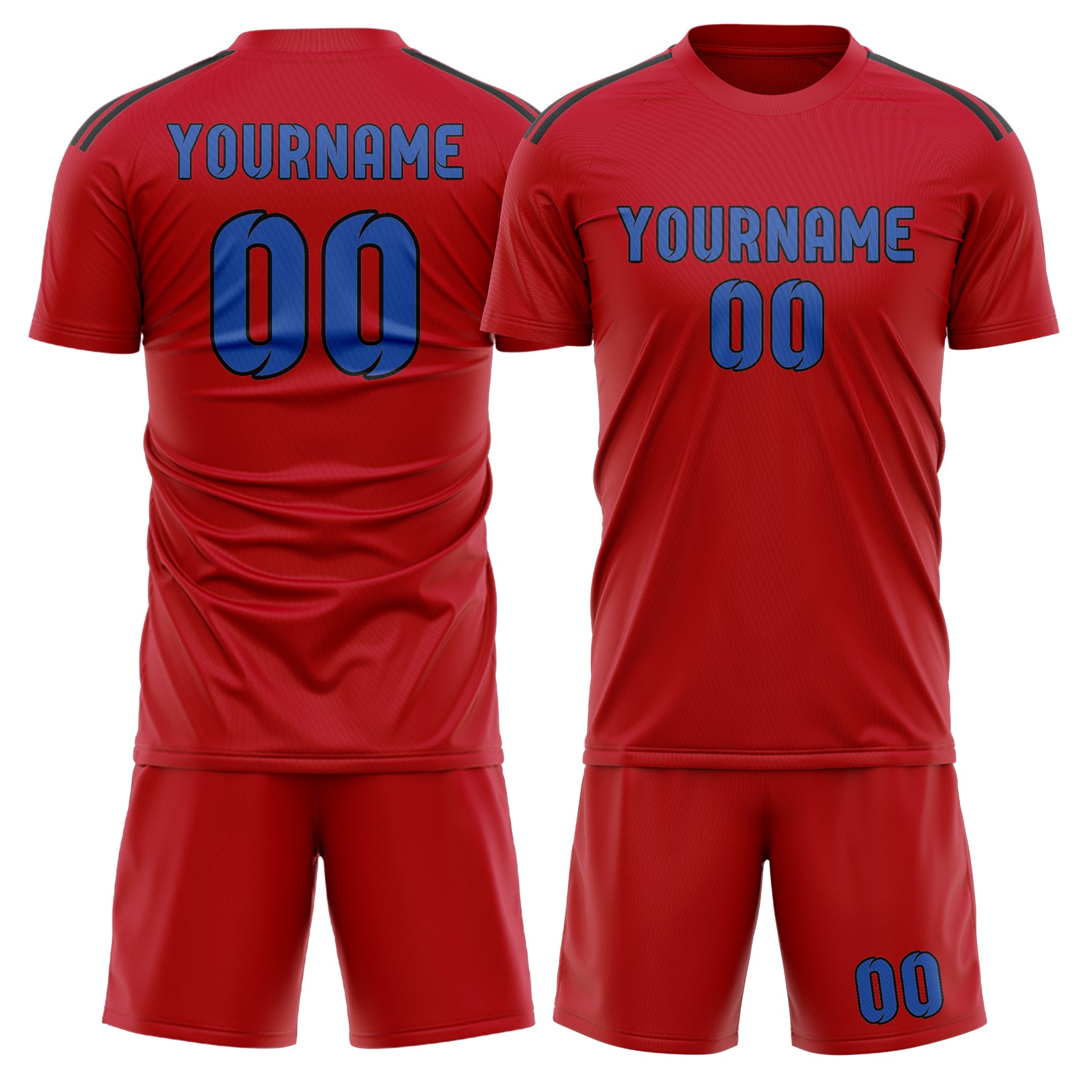 Custom Red Sky Blue Soccer Set