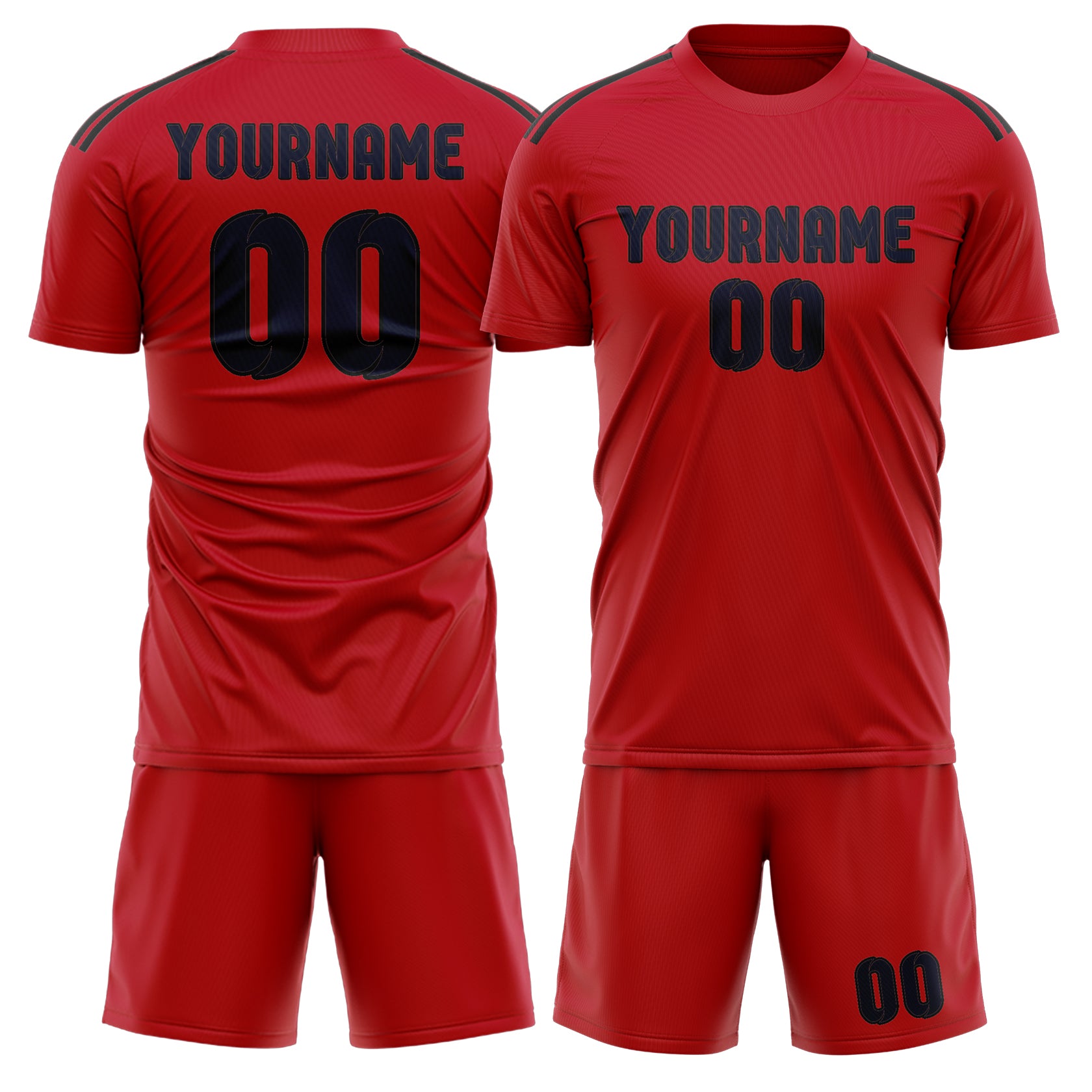 Custom Red Navy Soccer Set