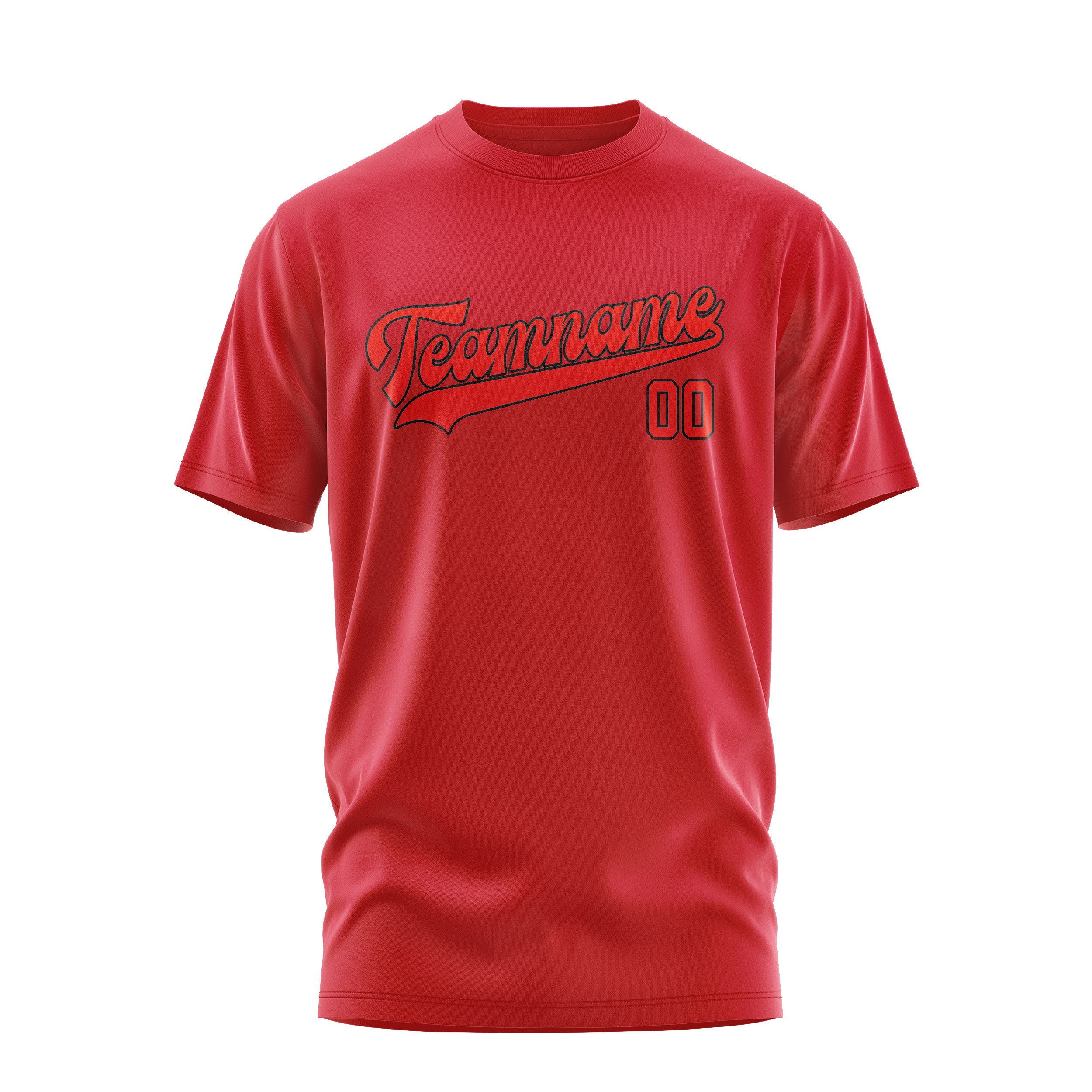 Custom Red Orange Red T-Shirt