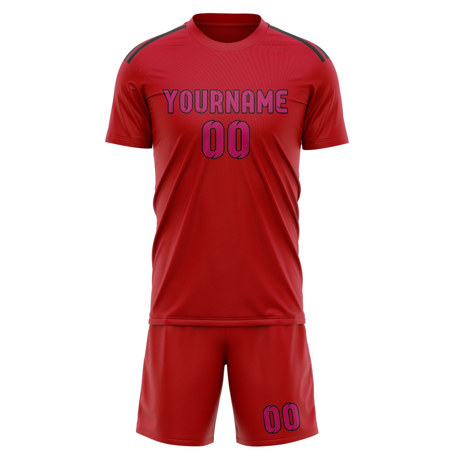Custom Red Pink Soccer Set