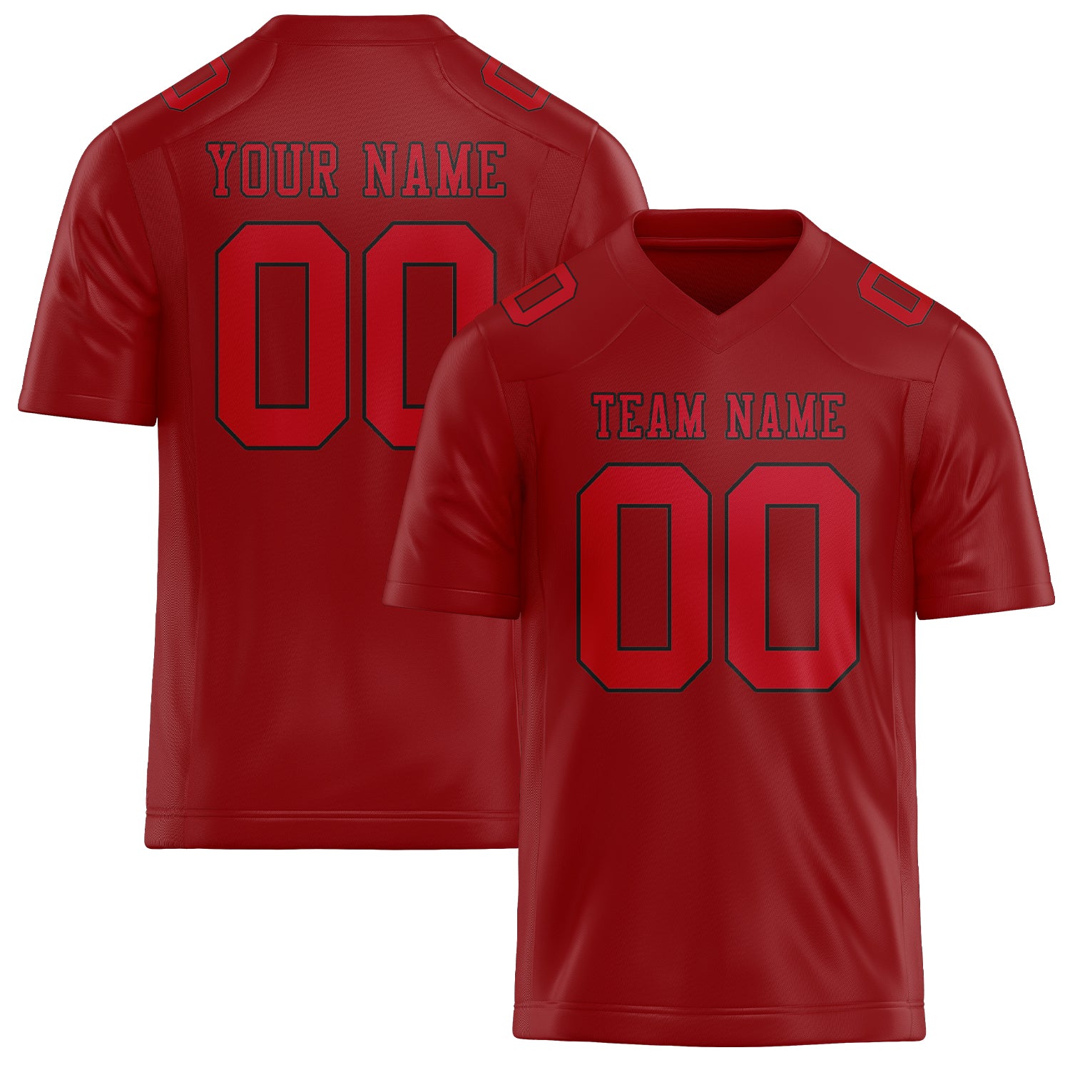 Custom Red Red Football Jersey
