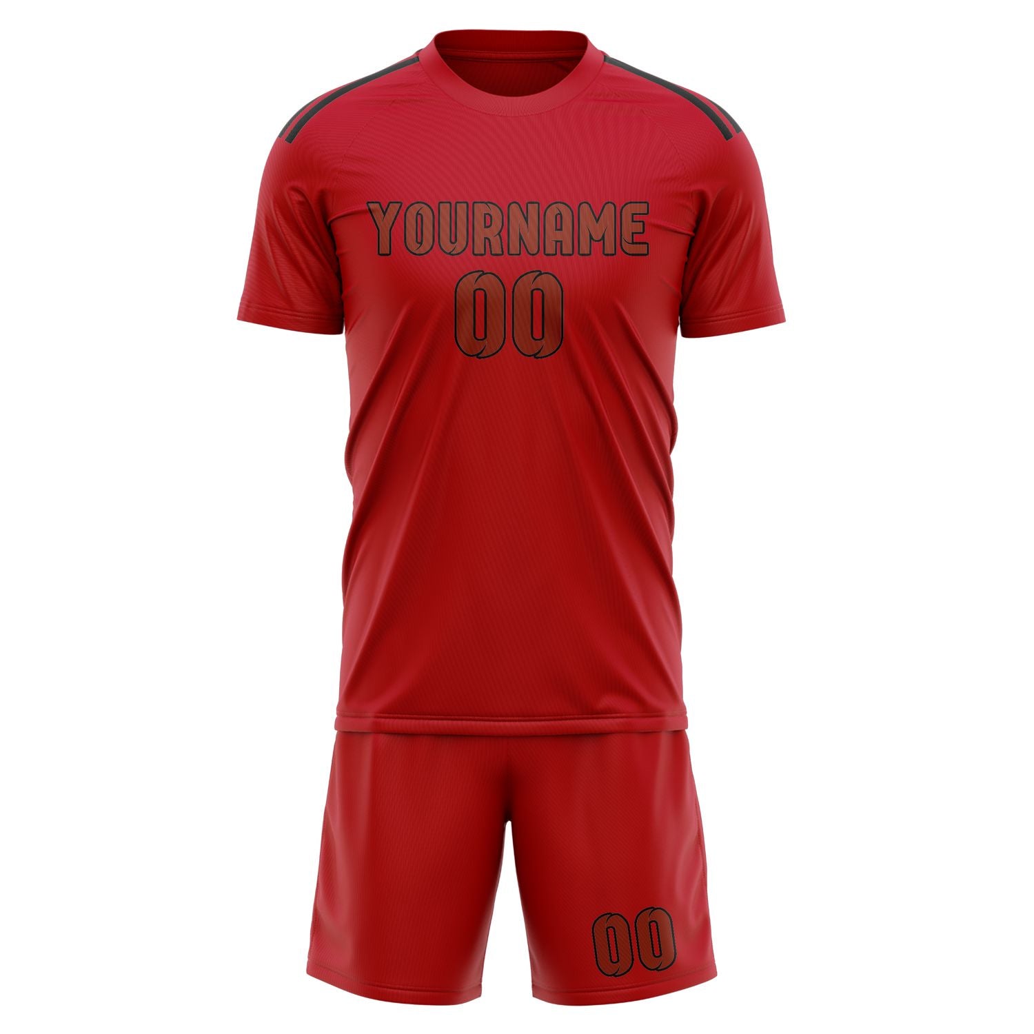 Custom Red Coral Red Soccer Set