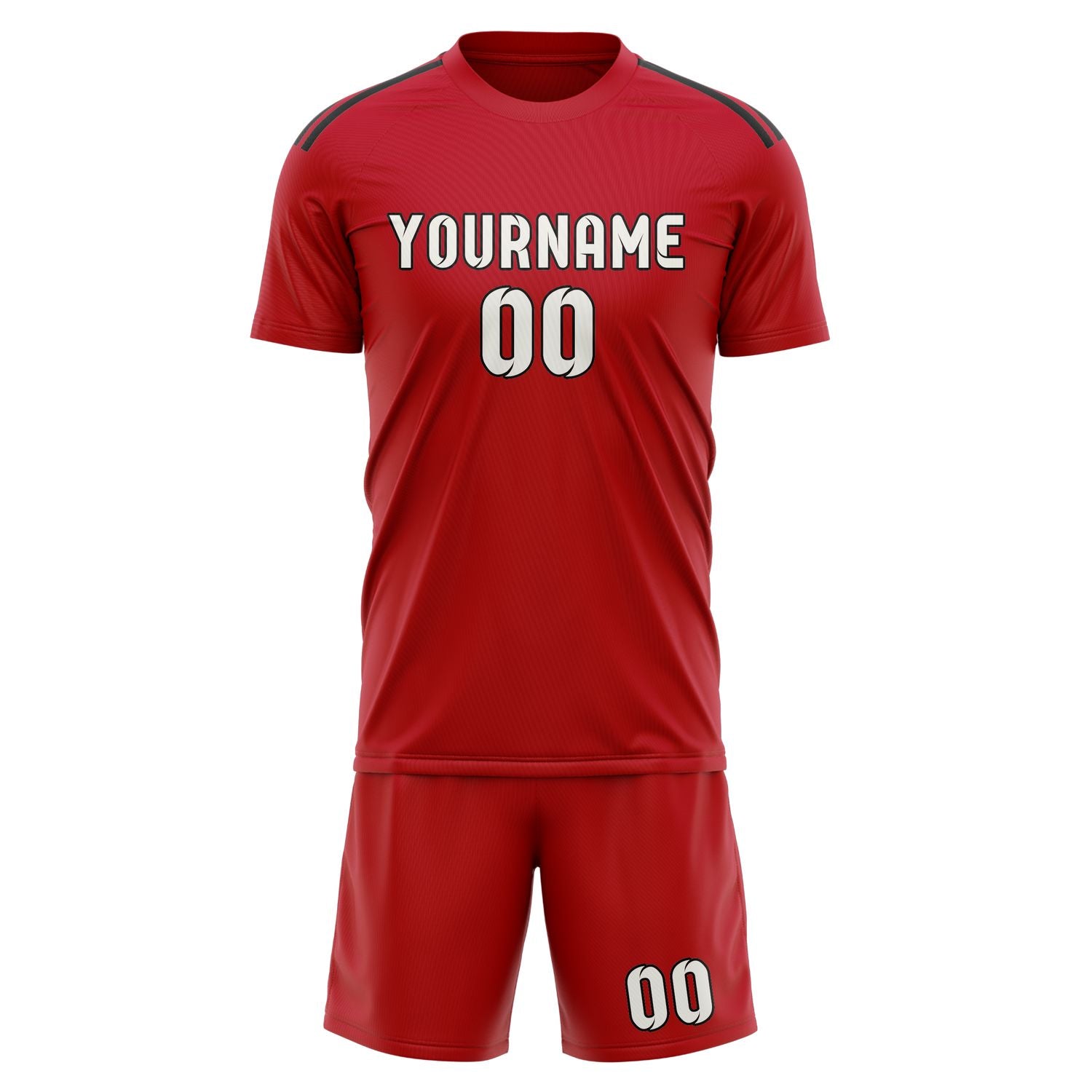 Custom Red White Soccer Set