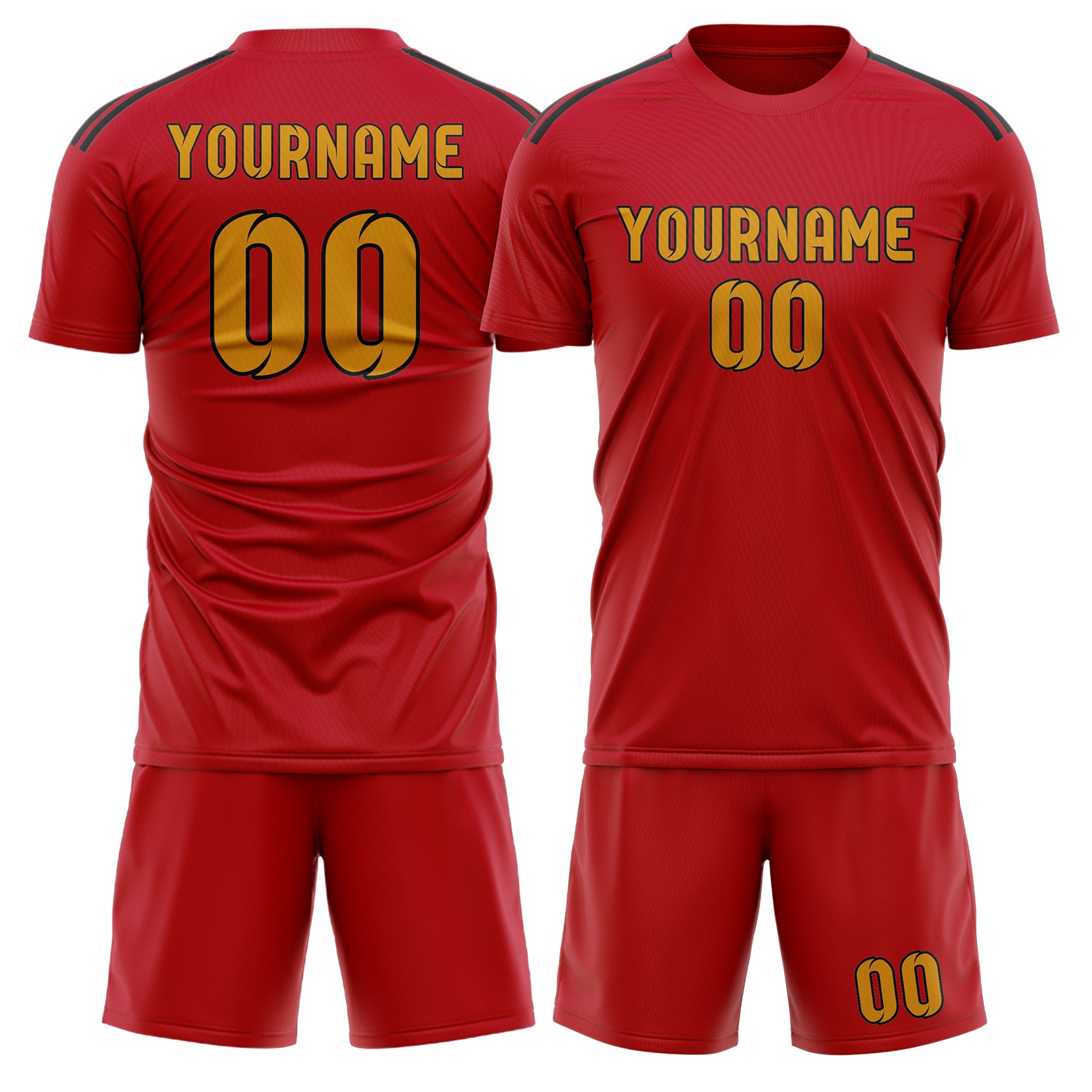 Custom Red Yellow Soccer Set