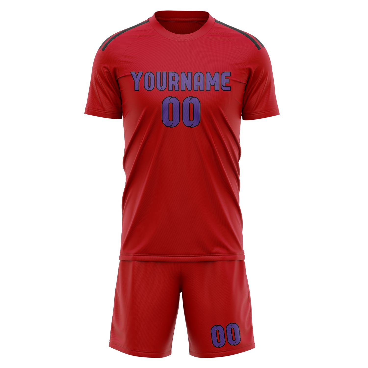 Custom Red Light Purple Soccer Set