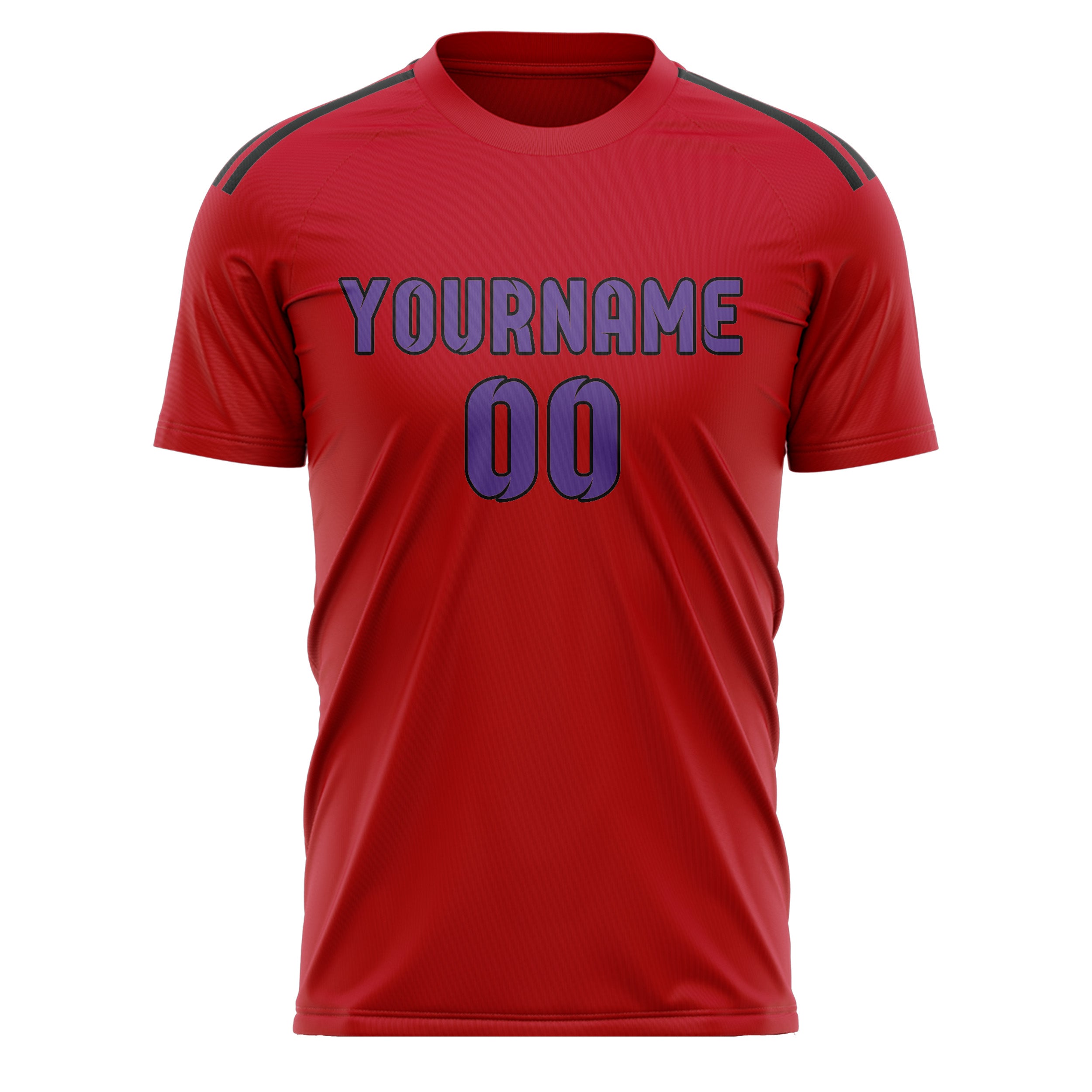 Custom Red Light Purple Soccer Jersey