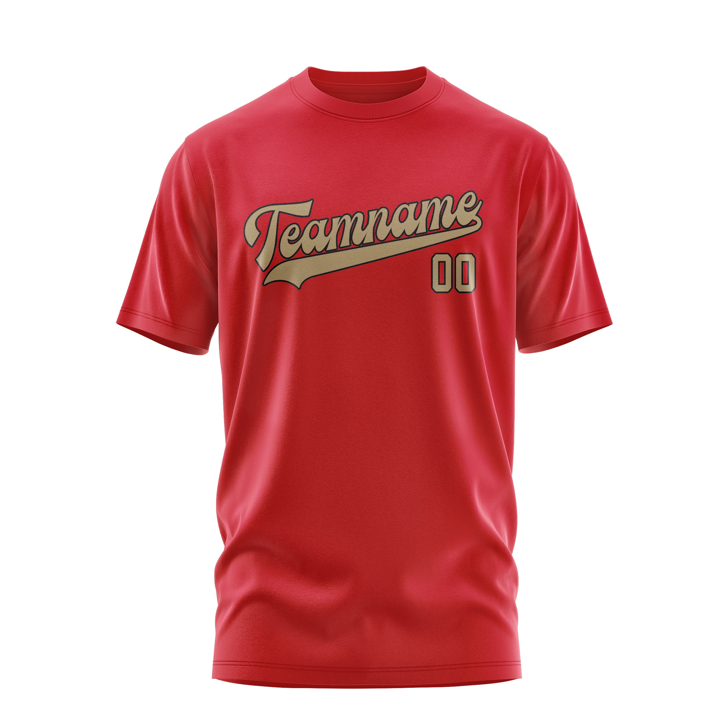 Custom Red Light Khaki T-Shirt