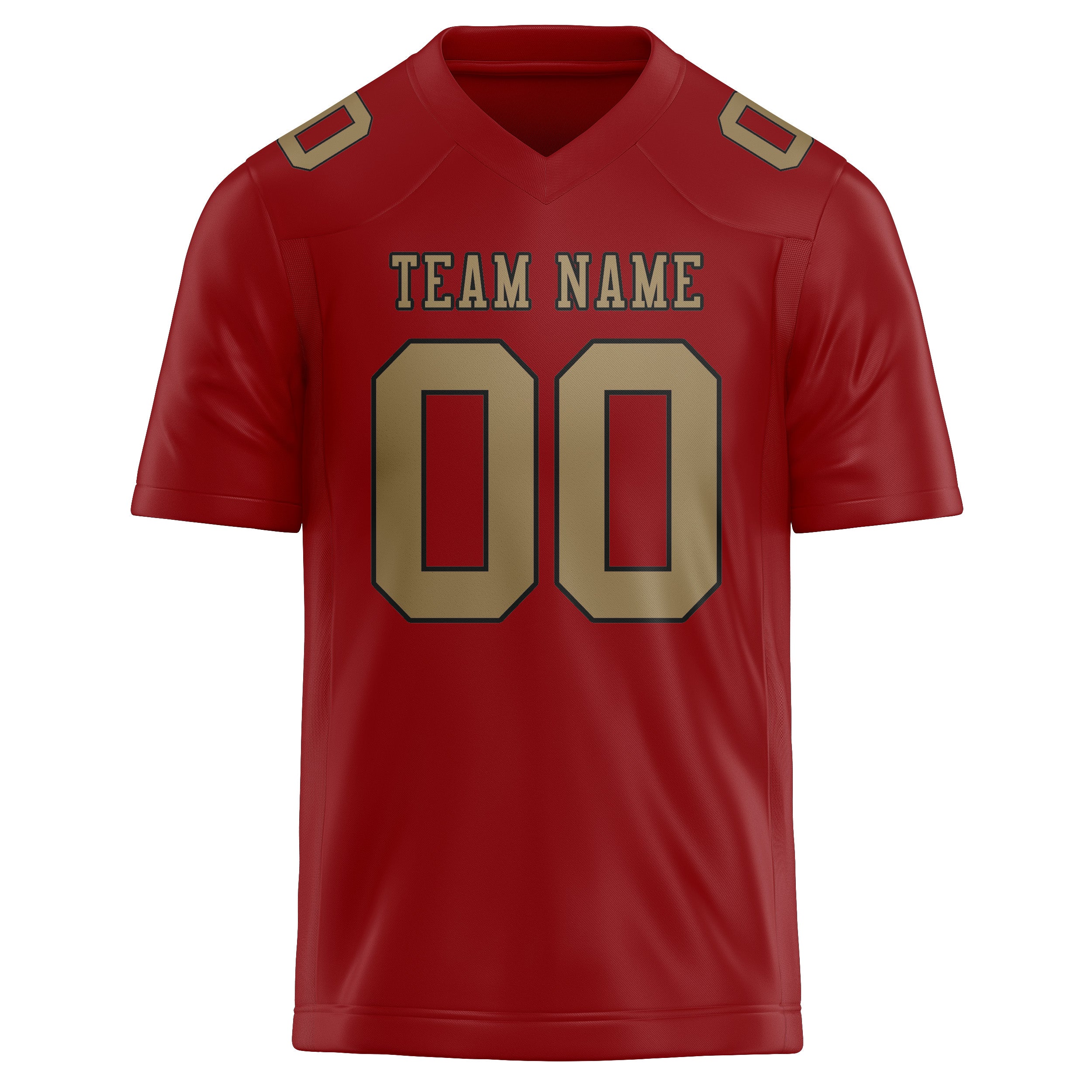 Custom Red Light Khaki Football Jersey