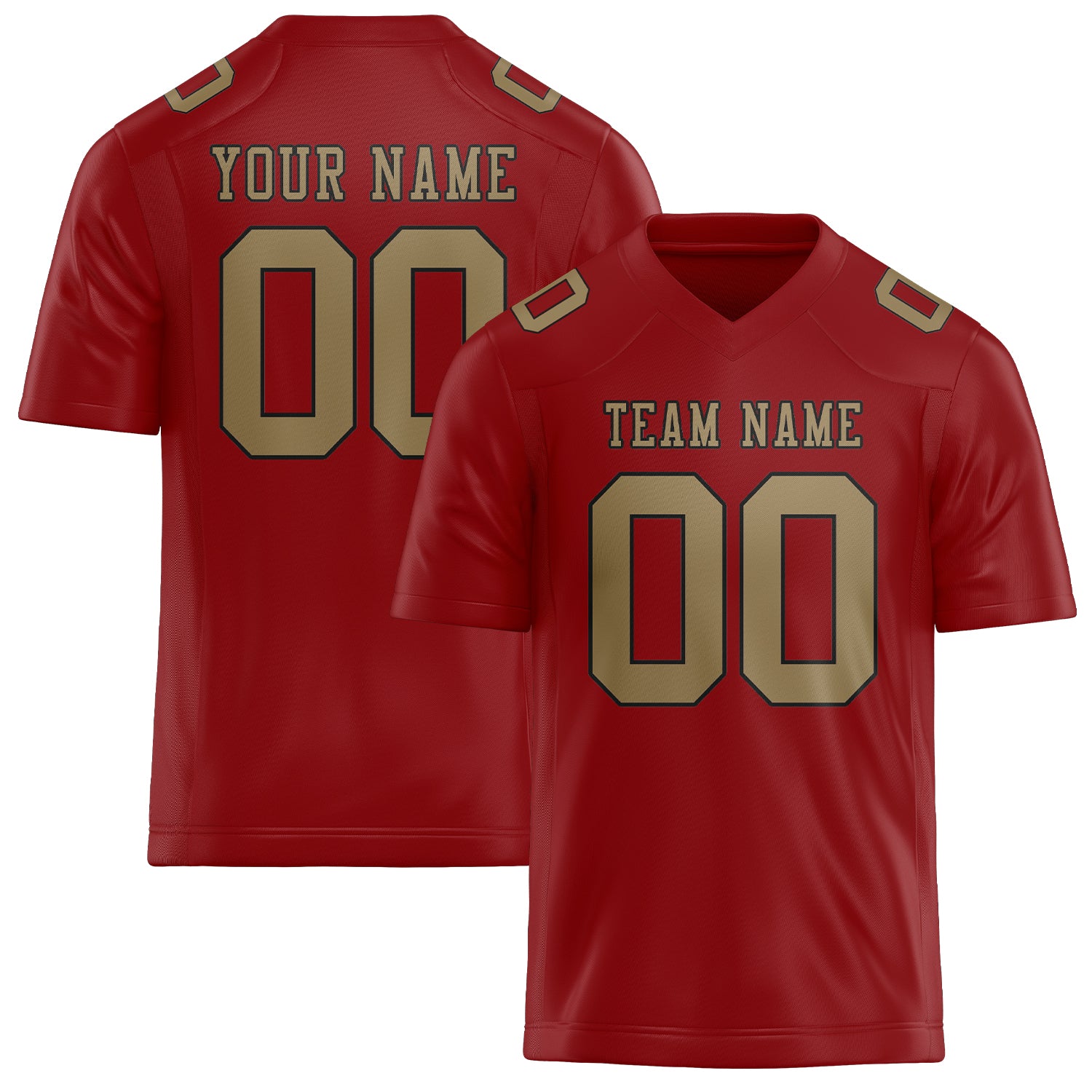 Custom Red Light Khaki Football Jersey
