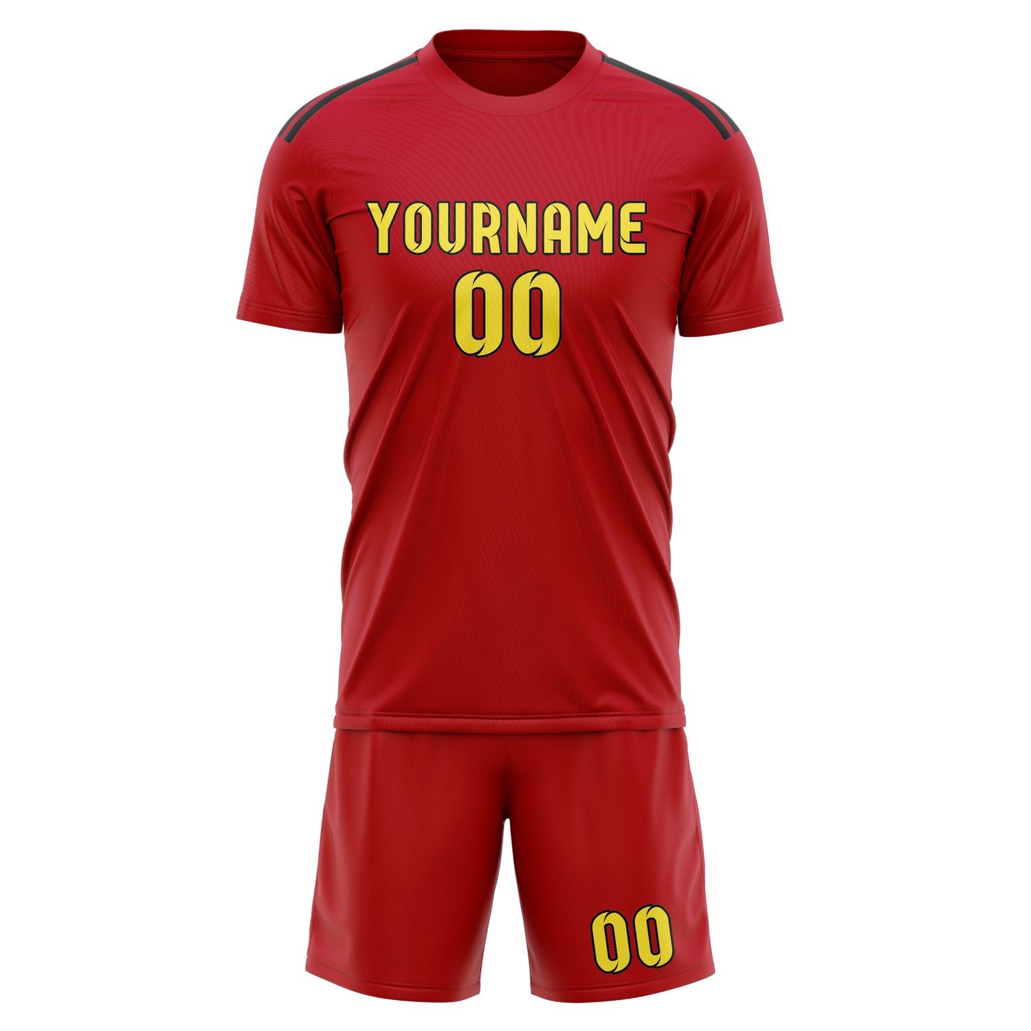 Custom Red Light Yellow Soccer Set