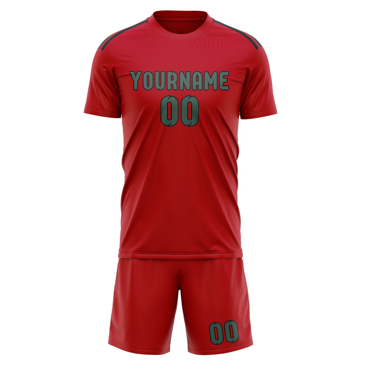 Custom Red Blue Green Soccer Set