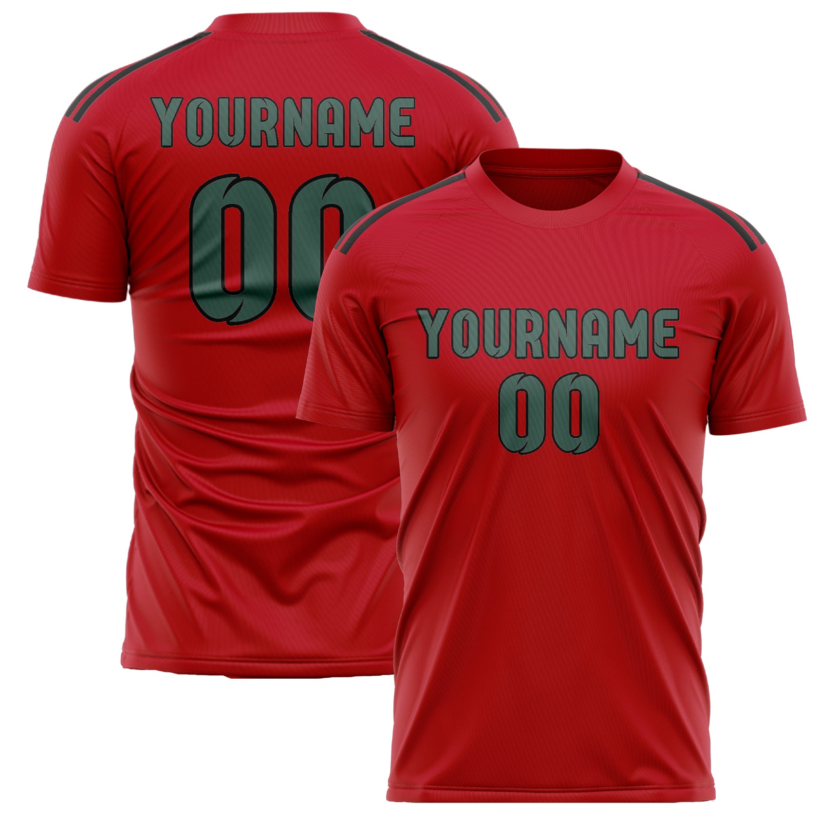 Custom Red Blue Green Soccer Jersey